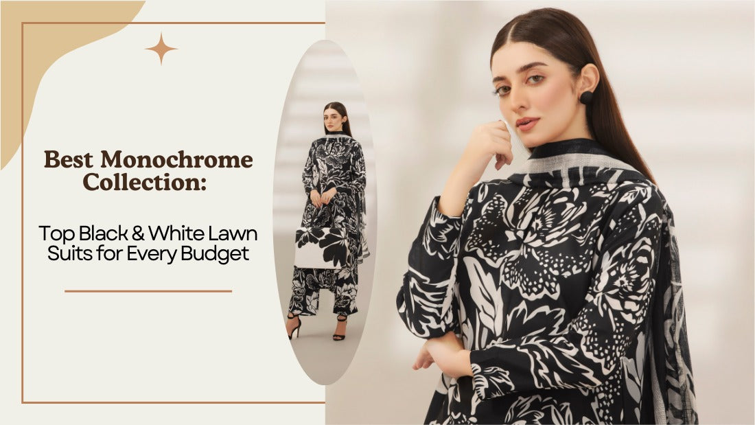 monochrome collection,black and white lawn suits