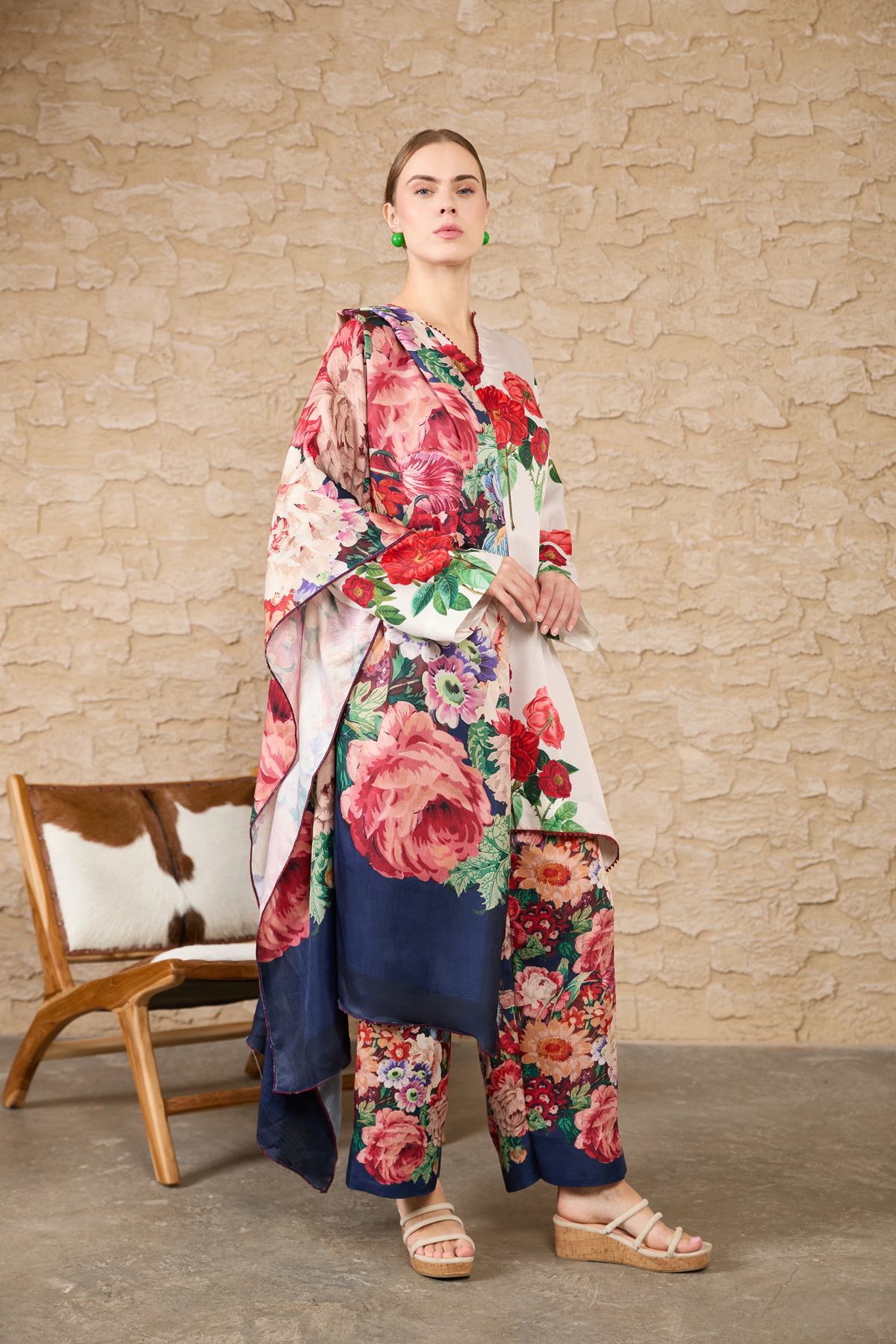 Floral Harmony  ( Khaddar )